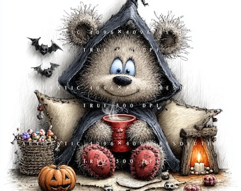 26 Whimsical Cozy Halloween Animal Clipart Bundle, Spooky Woodland Animals Set, Printable Art, Papercraft, Junk Journal, High-Quality JPGs