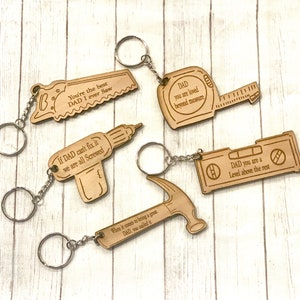 Father's Day Keychain Tool Cut File SVG Glowforge ready Hammer , Drill, tape measure, Saw Best Dad Great Dad