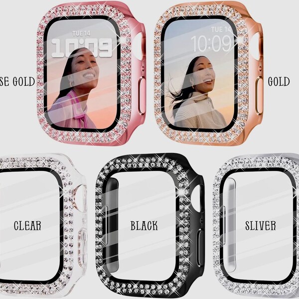 Apple Watch compatible screen cover Bling Diamond screen case screen protector Watch Hard Tempered Glass Screen Protector