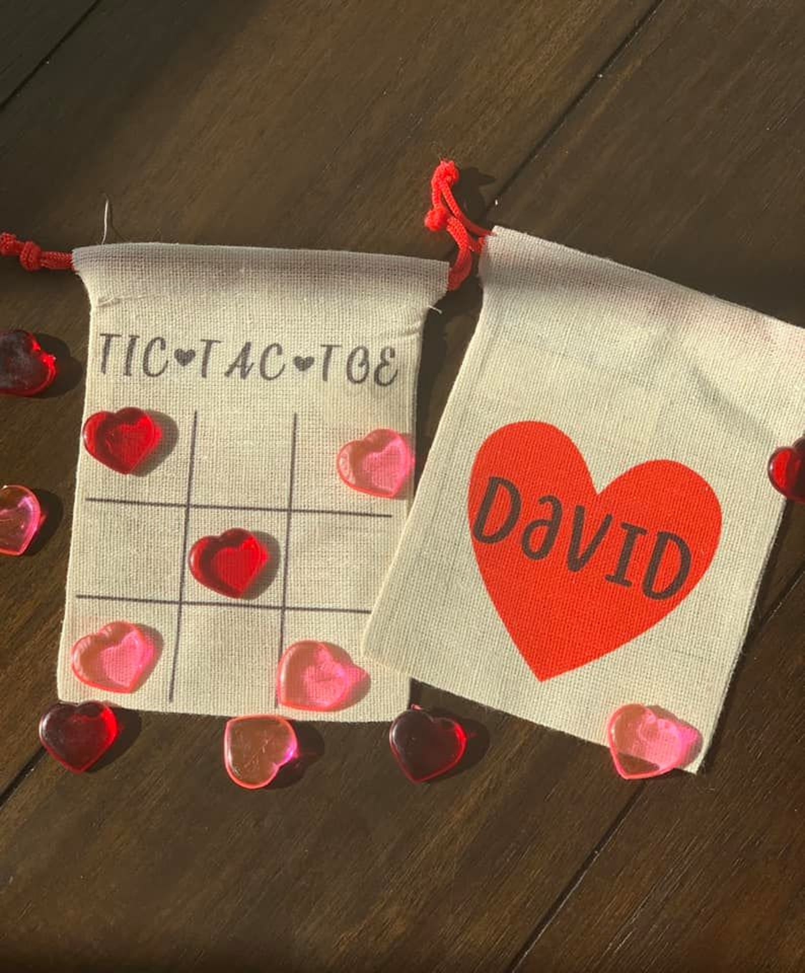 Personalized Valentine Gift Tic Tac Toe Bag Game Board Etsy