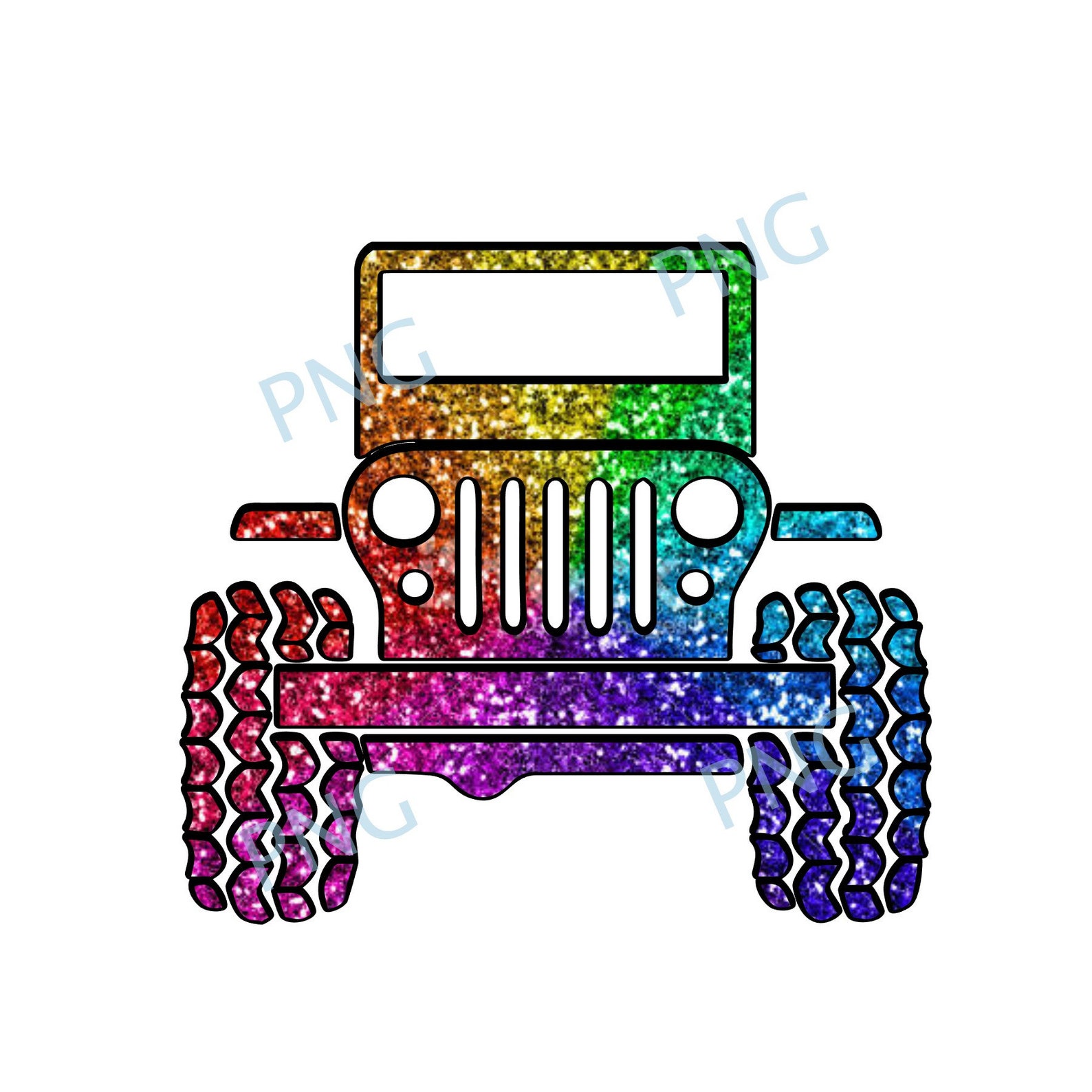 Glitter Tie Dyed Jeep PNG Sublimation Ready Digital File Etsy