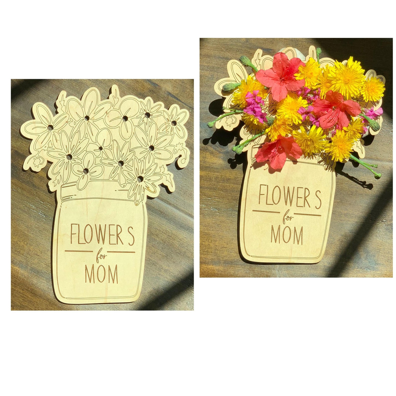 Happy Mothers Day Picked Flower Holder Vase SVG Wooden Vase Etsy