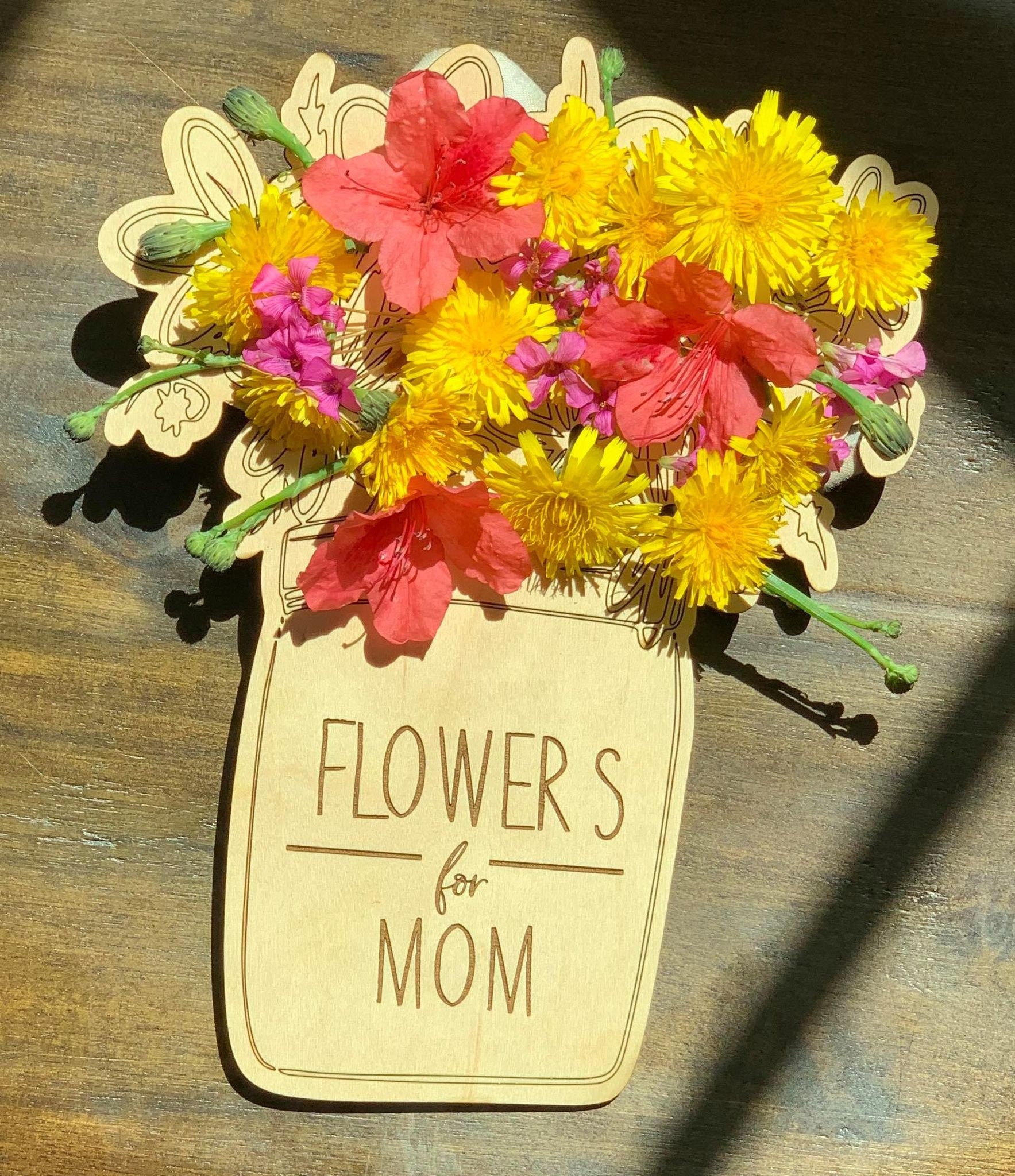 Mother's Day Flower Holder Flowers for Mommy Vase Picked for Mommy Flowers  Nature Walk Flower Holder Wood Flower Holder Grandma 
