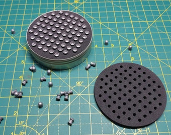 Neoprene Foam Insert Air Rifle Pistol Pellet Holder Organiser .22 .177 x69 pellets for 90mm pellet tins