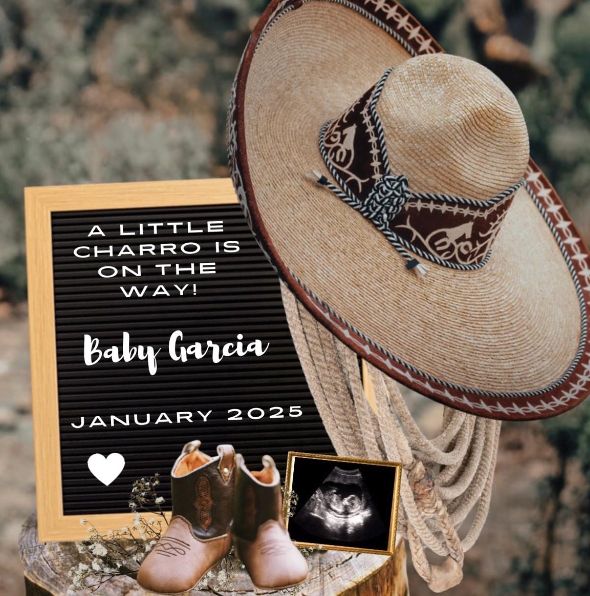 Charro Baby Announcement | Mexican-Inspired Digital Download | English & Spanish Included