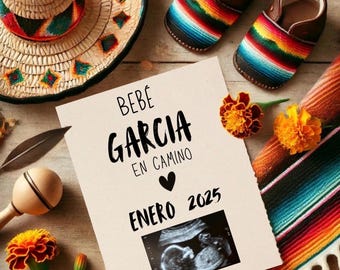Mexican-Inspired Baby Announcement | Two Versions: English & Spanish