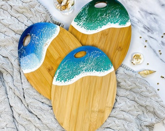 Handmade Ocean Resin Chop Board, Sea Resin Board, Resin Cheese Board, Resin Cutting Board, resin art