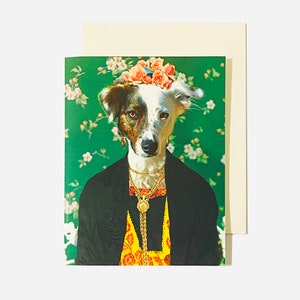 Hunde Kunstkarte - Hundegrußkarte A2 Karte für Kunstliebhaber - Lustige künstlerische Welpen Karte - süße Hunde Karte - Inspiriert von Nickolas Muray + Umschlag