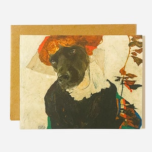 Egon Schiele Kunst Karte - Gruß A2 Karte für Kunstliebhaber - Lustige Kunst Kunstkarte - Inspiriert von Egon Schiele + Umschlag