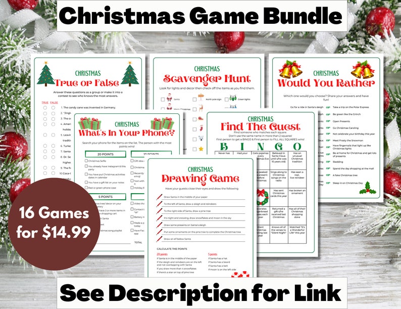 Roll a Christmas Drawing Dice Game Christmas Printable Game - Etsy