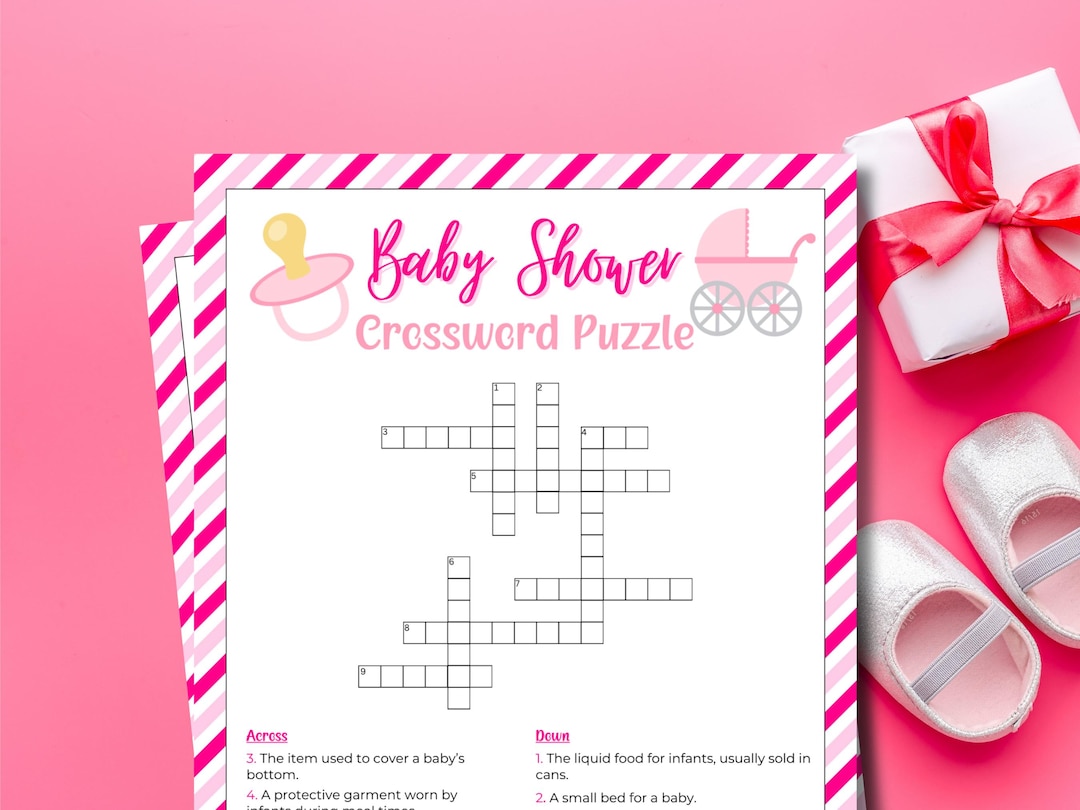 Baby Shower Crossword Puzzle | Baby Word Game| Printable Baby Shower ...
