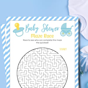 Baby Shower Maze Race | Kids Maze Game | Printable Baby Shower Games | Baby Contest Game | Baby Boy Shower | Baby Shower Games for Kids