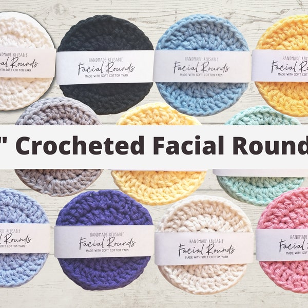 Crocheted Face Scrubbies - 100% Cotton, Facial Cloths, Facial Scrubbies, Cotton Face Scrubbies, Makeup Pads, Mothers day Gift, Gift for Her