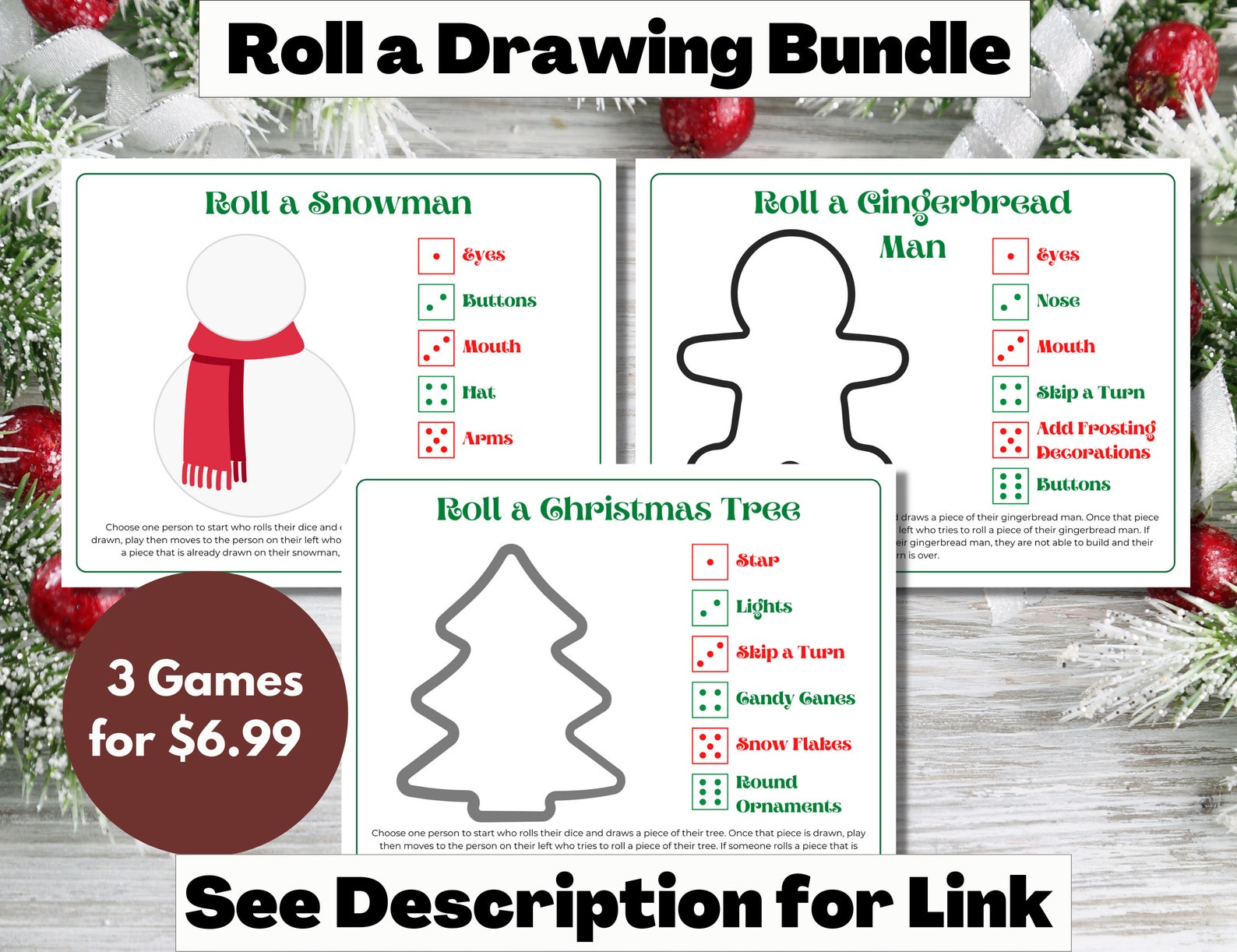 Christmas Games, Christmas Drawing Game, Printable Christmas Games ...