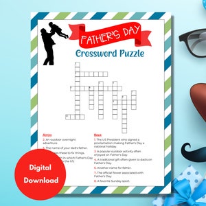 Fathers Day Crossword Puzzle | Fathers Day Word Puzzle | Fathers Day ...