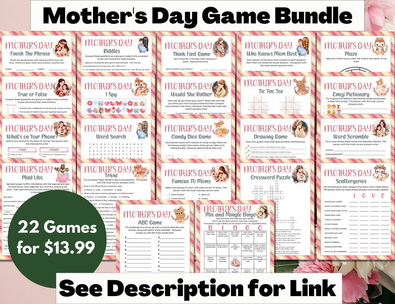 Mothers Day I Spy Game Look And Find Game Mothers Day Etsy