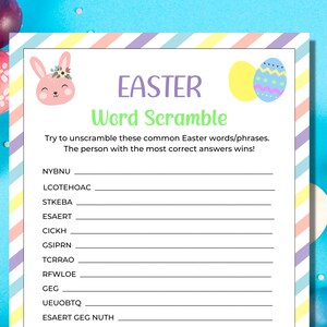 Easter Word Scramble Game | Easter Unscramble Game | Easter Games | Party Games | Easter Family Games | Classroom Games | Easter Printables