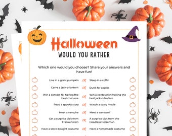 Halloween Would You Rather | Halloween This or That | Halloween Games | Halloween Party Games | Printable Games | Halloween Activities