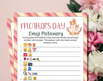 Muttertag Emoji Bild | Muttertag Emoji Spiel | Mutter-Tages-Spiele | Familienspiele | Druckbare Spiele | Muttertagsaktivität