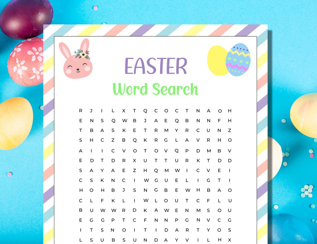 Easter Word Search Word Puzzle Easter Games Party Game Easter Family Games Printable Games