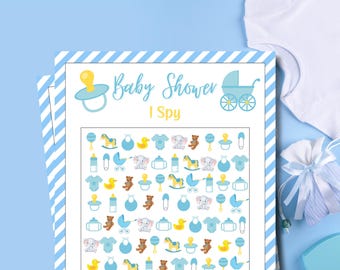 Baby Shower: Gioco "Io spio il bambino" / "Io spio il bambino" / Giochi stampabili per baby shower / Gioco divertente per baby shower / Baby Shower per maschietti / Baby Shower Seek It