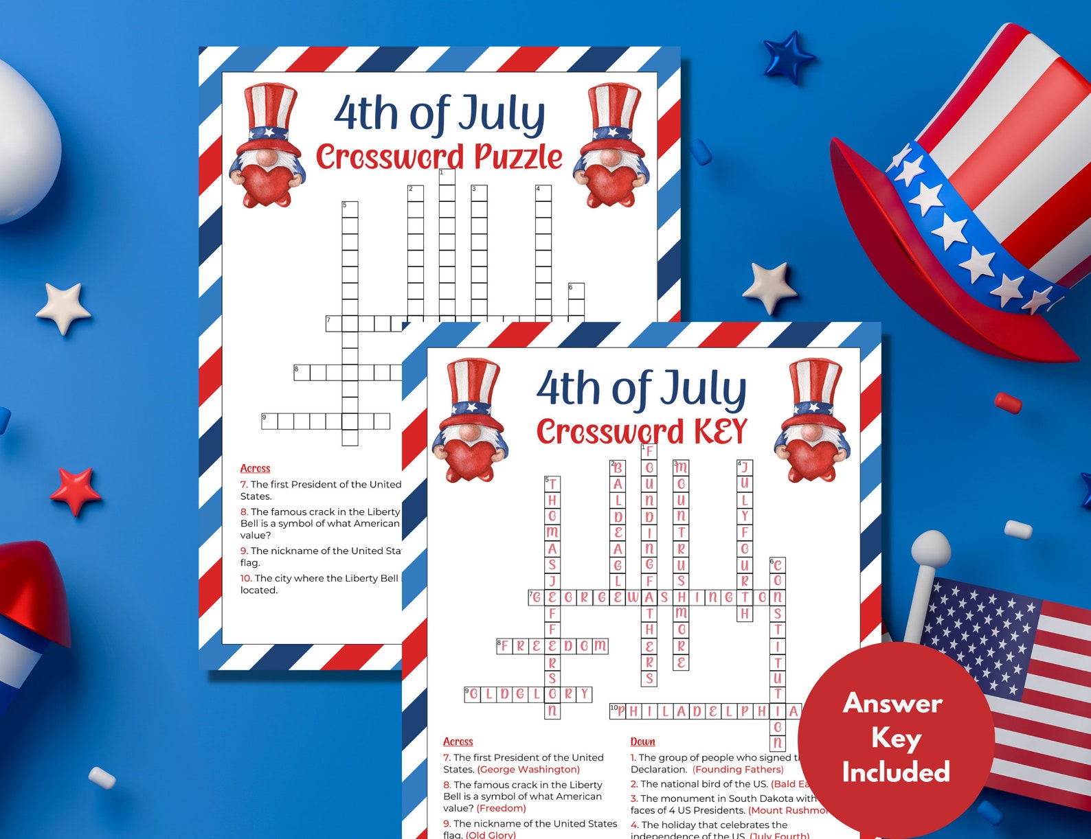 fourth of july crossword puzzles printable