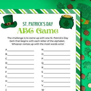 St Patrick&#39;s Day ABC Game, A-Z Race Game, Alphabet Game, St Patrick&#39;s Day Games, Party Games, St Patrick&#39;s Day Family Games, Printable Games