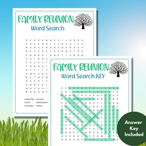 Family Reunion Word Search | Family Reunion Word Puzzle | Family ...