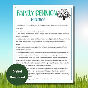 Family Reunion Riddles | Family Reunion Riddle Me This | Family Reunion ...