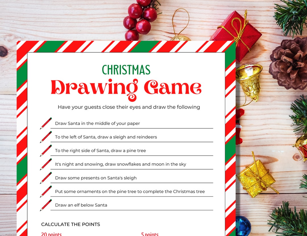 Christmas Drawing Game Christmas Kids Game Christmas Games Etsy