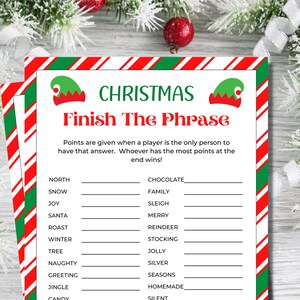 Christmas Finish the Phrase Game | Fill in the Blank | Christmas Games | Christmas Party Games | Holiday Games | Family Games | Kids Games
