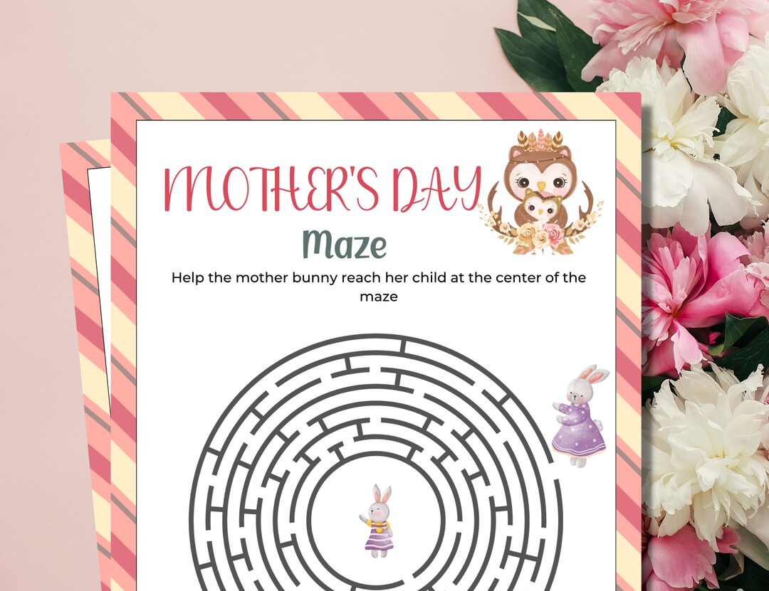 Mothers Day Maze Game | Kids Maze Game | Mothers Day Games | Family Games | Printable Maze ...