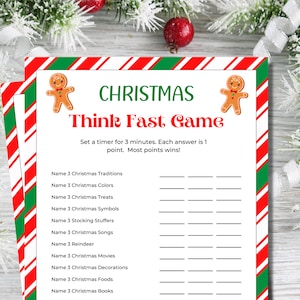 Christmas Think Fast Game | Christmas Trivia Game | Christmas Games | Christmas Party Games | Work Christmas Games | Christmas Family Games