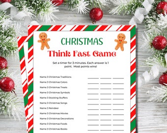 Christmas Think Fast Game | Christmas Trivia Game | Christmas Games | Christmas Party Games | Work Christmas Games | Christmas Family Games