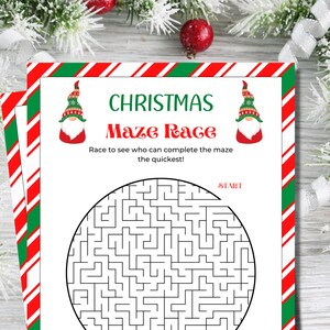 Weihnachtslabyrinth-Rennen | Kinder Labyrinth Spiel | Weihnachtsspiele | Familienspiele | Labyrinth zum Ausdrucken | Druckbare Spiele | Ferienspiele | Kinderaktivitäten