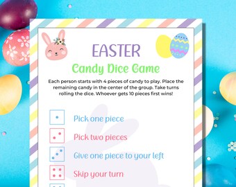 Easter Candy Dice Game | Easter Kids Game | Printable Easter Games | Easter Party Games | Family Games | Classroom Games | Easter Activities