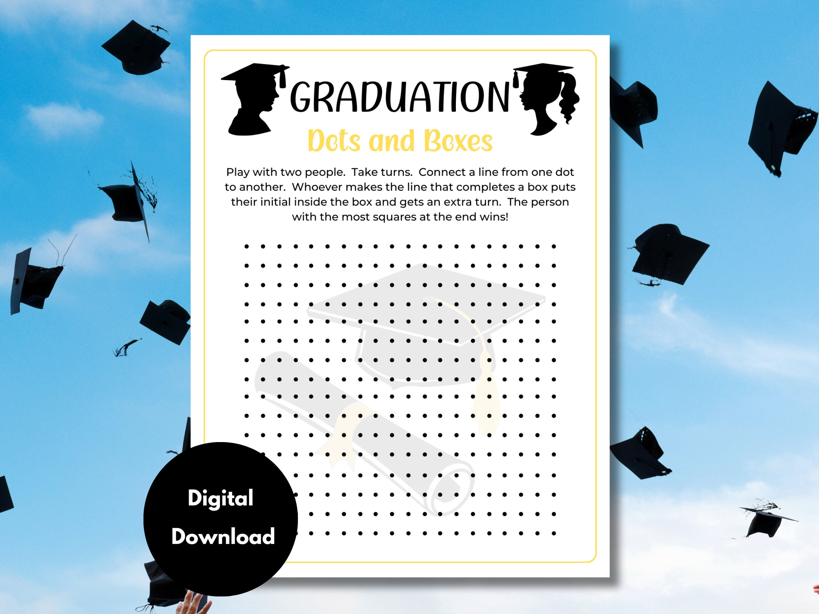 Graduation Dots and Boxes | Squares Game | 2024 Graduation Games ...