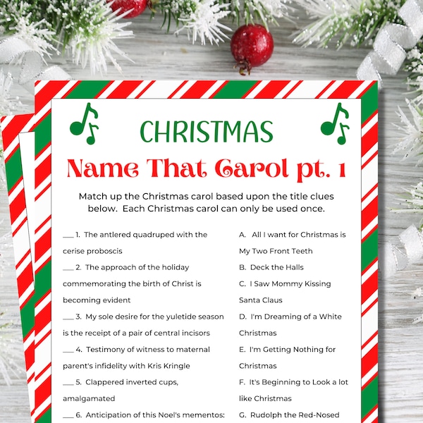 Name that Christmas Carol Game | Christmas Song Game | Christmas Games | Christmas Party Games | Family Games | Holiday Games | Kids Games