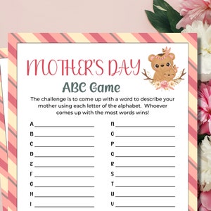 Mothers Day ABC Game | A-Z Race Game | Mothers Day Alphabet Game | Mothers Day Games | Mothers Day Party | Printable Games | Kids Game