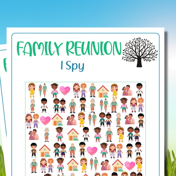 Family Reunion I Spy Game | Look and Find Game | Family Reunion Games | Kids Games | Family Games | Family Game Night | Printable Games