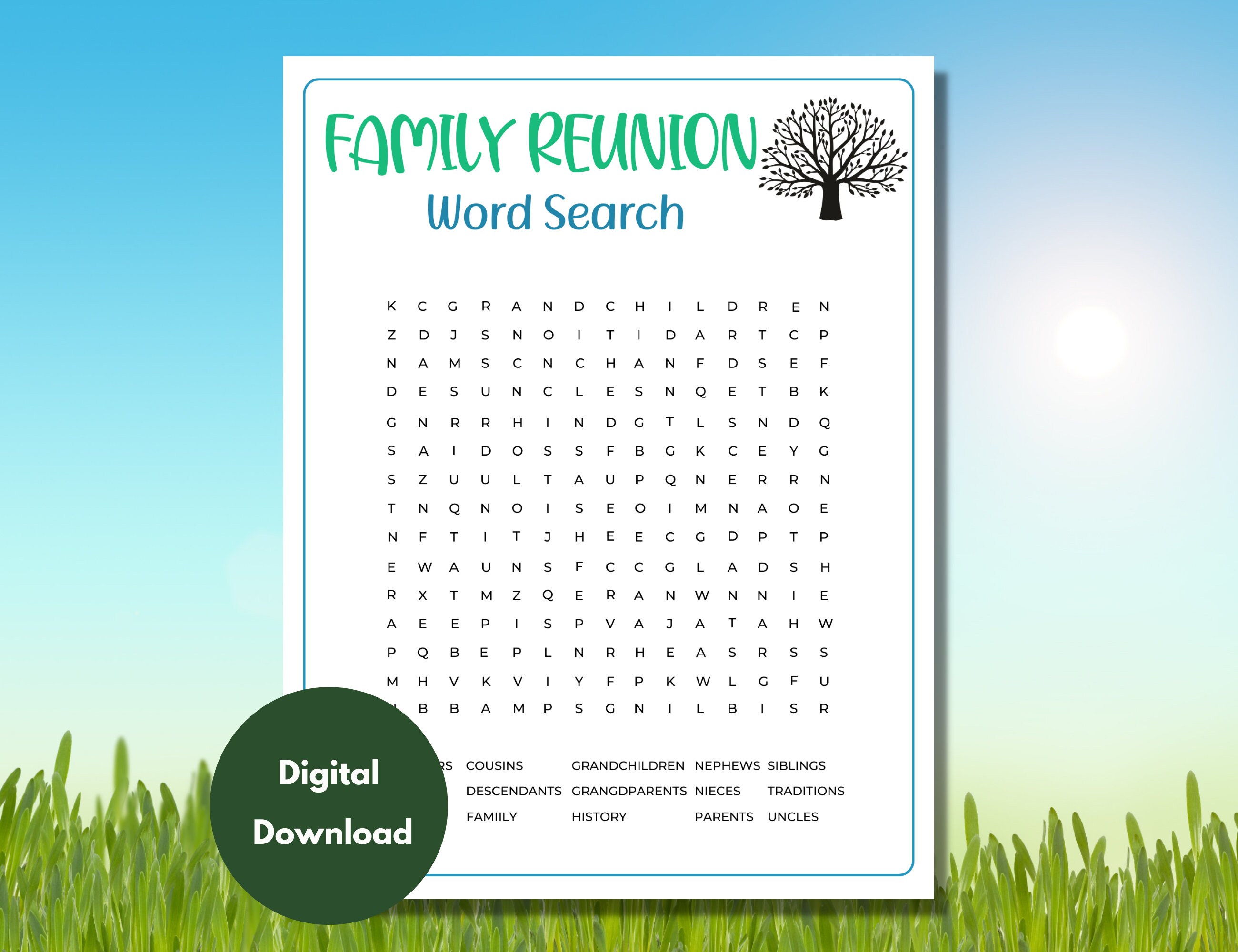 Family Reunion Word Search | Family Reunion Word Puzzle | Family ...