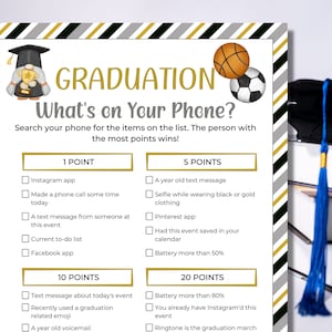 Graduation Whats On Your Phone Game | Scavenger Hunt | 2024 Graduation Games | Group Games | Graduation Party | College Graduation