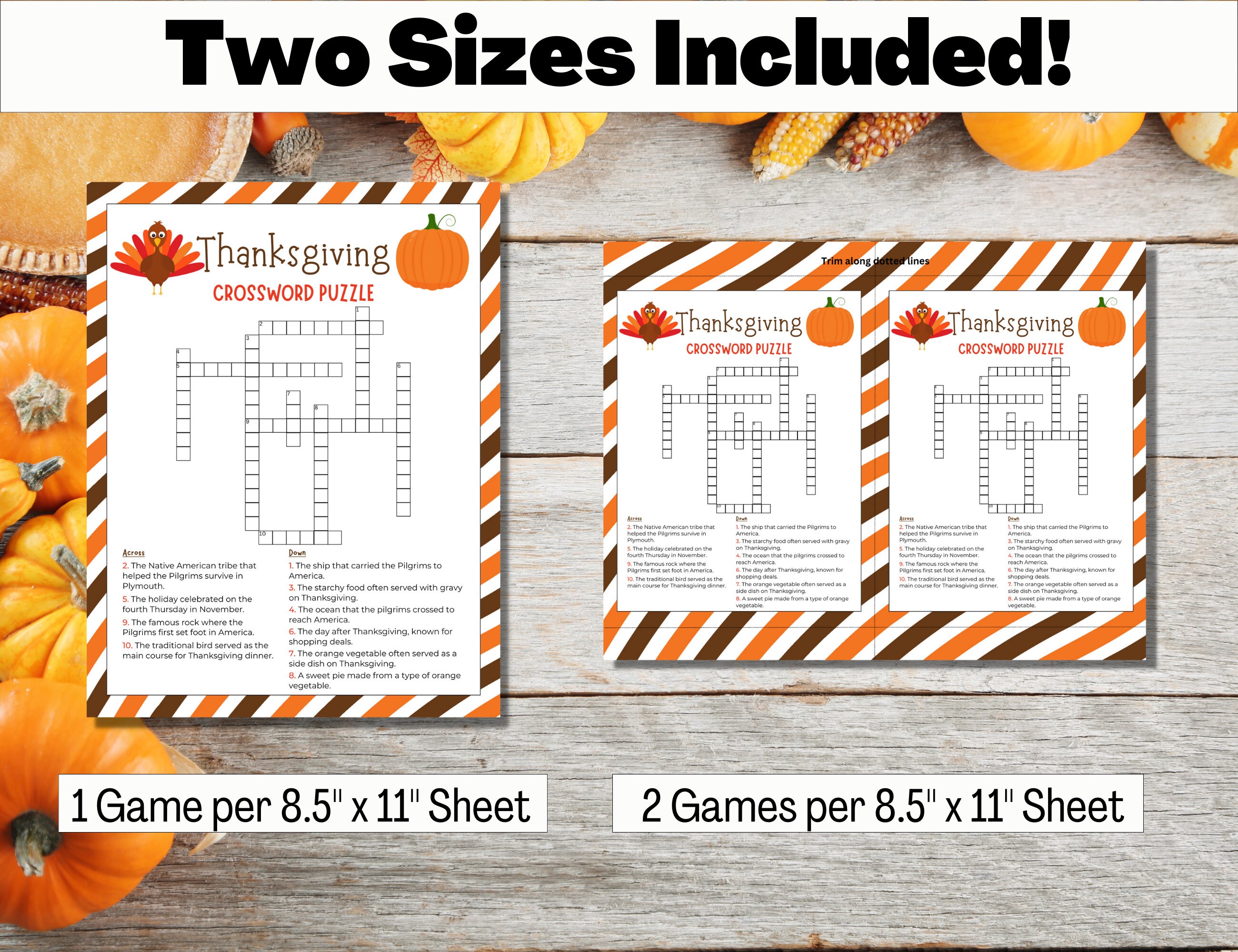 Thanksgiving Crossword Puzzle | Thanksgiving Word Puzzle | Thanksgiving ...