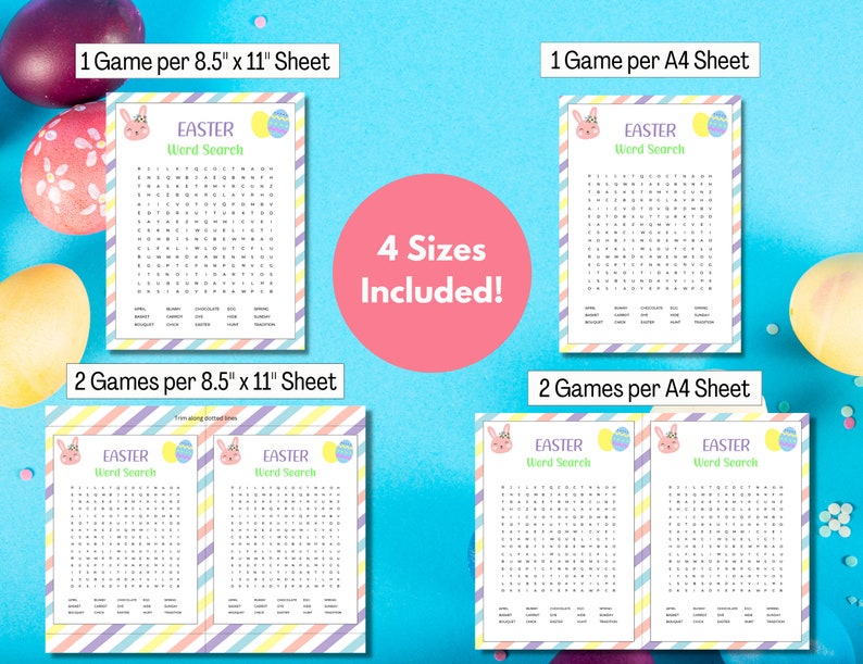 Easter Word Search Word Puzzle Easter Games Party Game Easter Family Games Printable Games
