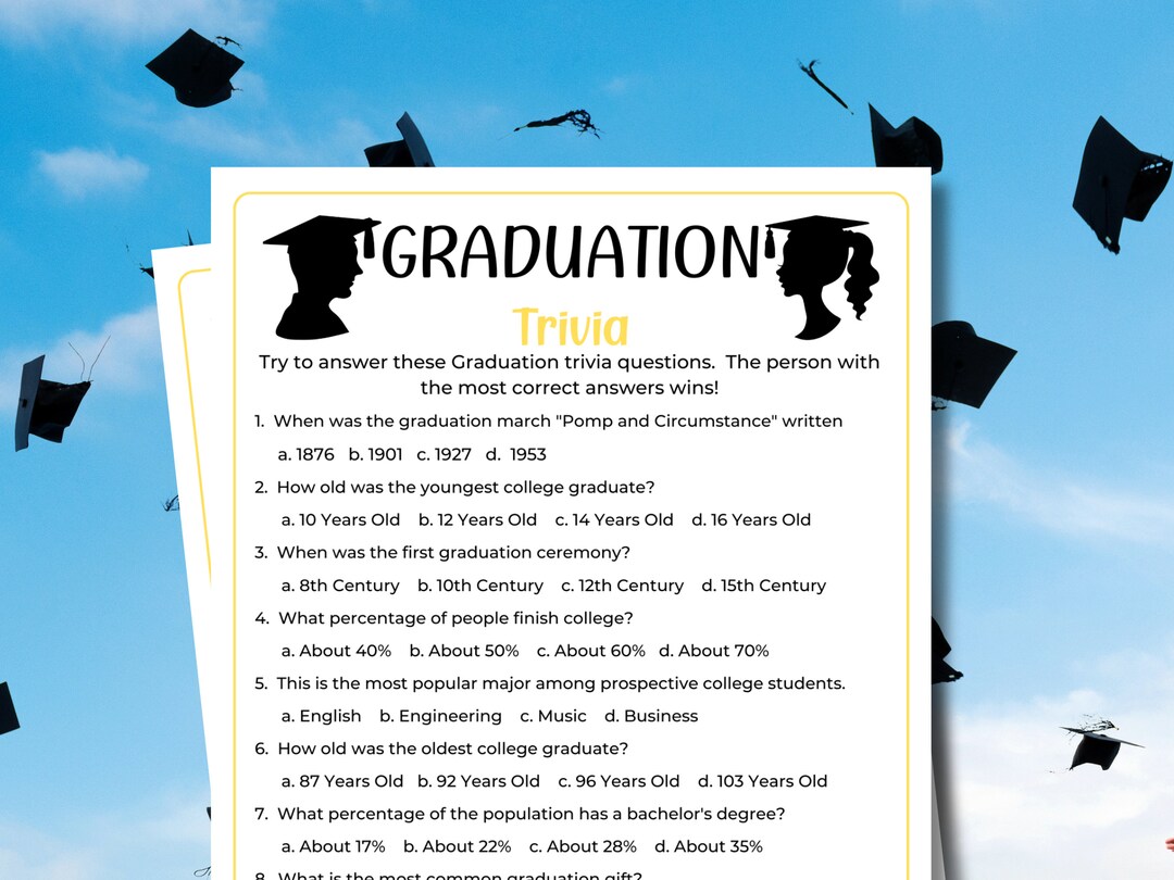 Graduation Trivia Game | 2024 Graduation Games | Graduation Party ...