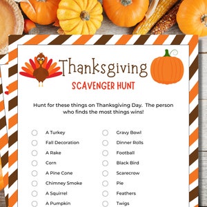 Thanksgiving Scavenger Hunt | Thanksgiving Games | Look and Find Game | Party Games | Family Games | Printable Games | Friendsgiving Games