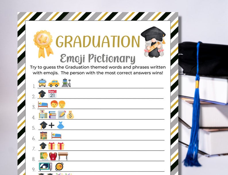 Graduation Emoji Pictionary Graduation Emoji Game 2024 Graduation Games