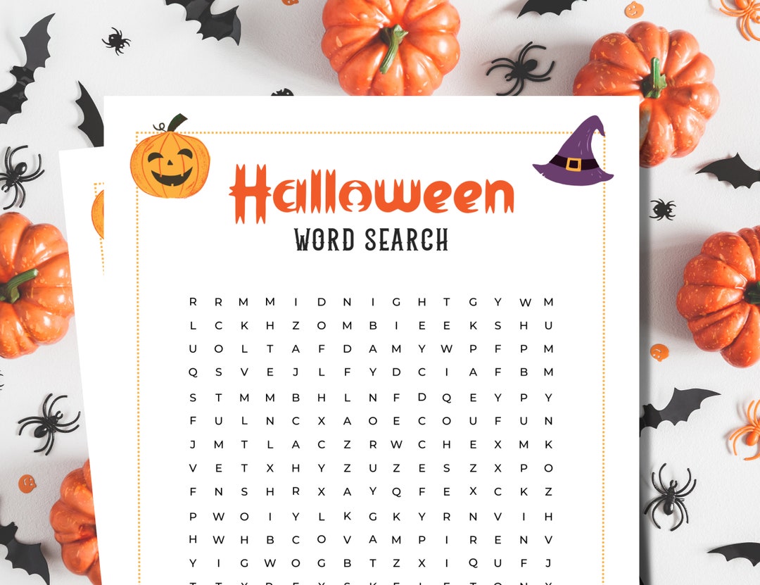 Halloween Word Search Halloween Word Puzzle Halloween Games Party