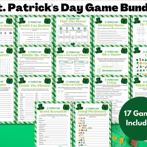 St Patrick&#39;s Day Games Bundle, St Patrick&#39;s Day Activities, St Patrick&#39;s Games, Printable Games, St Patrick&#39;s Day Family Games, Printable