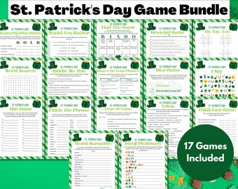 St Patrick&#39;s Day Games Bundle, St Patrick&#39;s Day Activities, St Patrick&#39;s Games, Printable Games, St Patrick&#39;s Day Family Games, Printable